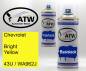 Preview: Chevrolet, Bright Yellow, 43U / WA962J: 400ml Sprühdose + 400ml Klarlack - Set, von ATW Autoteile West.